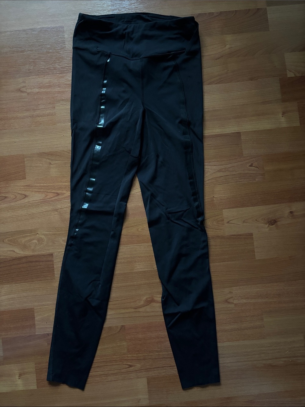 lululemon athletica Black High-Rise Leggings with Gloss Stripe